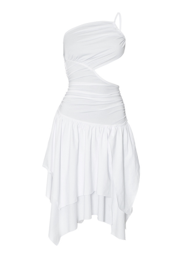 Shoulder Hollow Backless High Waist Short Dress
