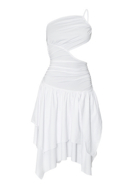 Shoulder Hollow Backless High Waist Short Dress